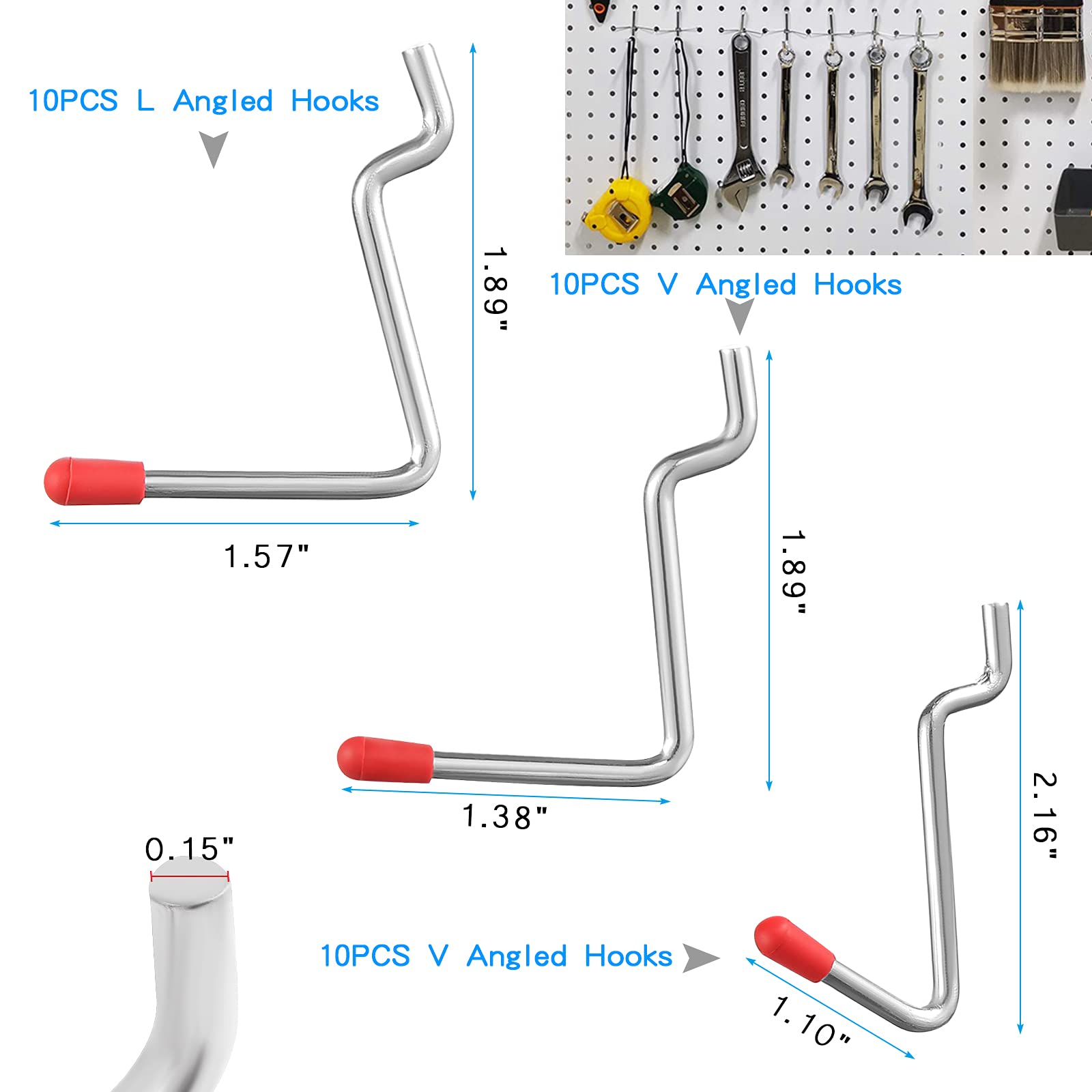 138 Pezzi Assortimento di Ganci per Pannello Forato, Kit Organizer per Accessori, Serrature per Pioli, Attacco per Organizzare Vari Strumenti