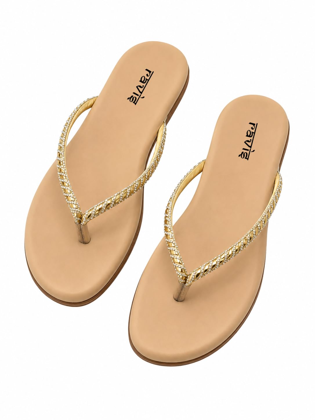 ravis Women’s Rhinestone Embellished Toe-Ring Flat Sandals-picture-23