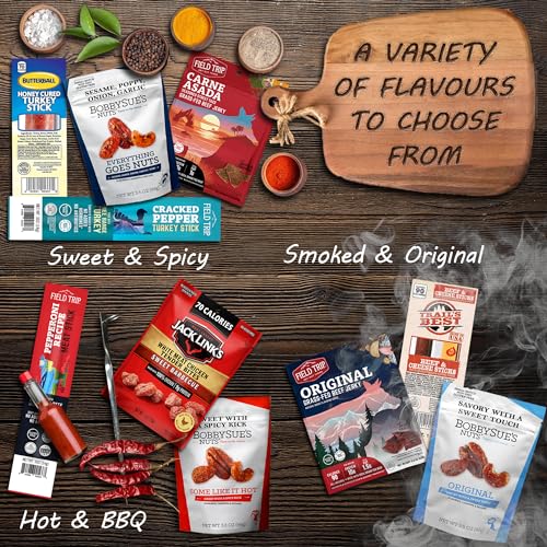 Cheshire Gifts MENS GIFT WITH BEEF JERKY VARIETY PACK Beef Jerky & Nuts Gift Baskets thumb #4