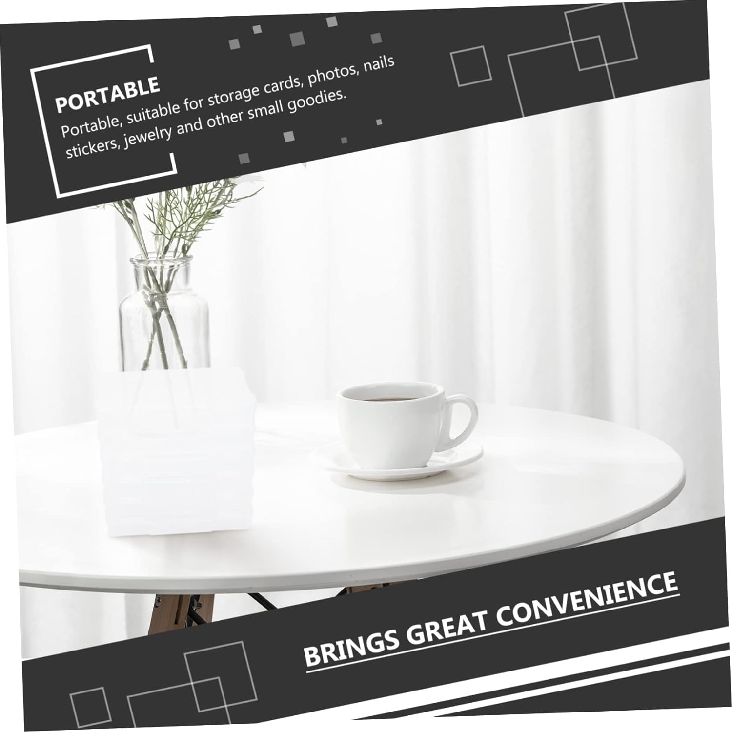 MERRYHAPY Photo Storage Box Transparent Organizer for Pictures Cards Crafts Durable Classified Case for Easy