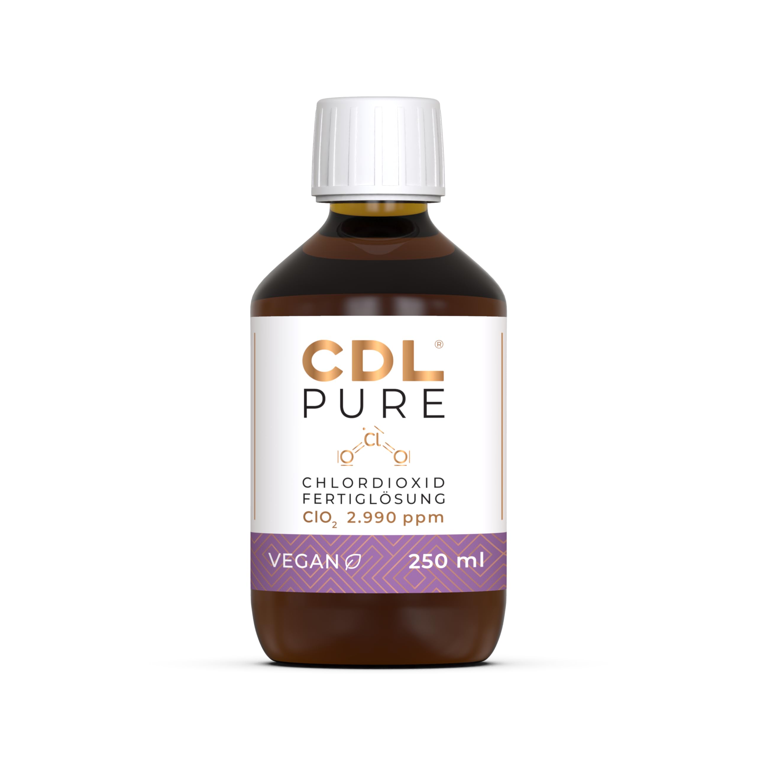 CDL Chlordioxid Lösung 0,3% I 250 ml I CDL CDs Chlorine Dioxide Solution I Trinkwasserdesinfektion I Braunglasflasche & Pipette inkl. I Made in Germany I Wasseraufbereitung