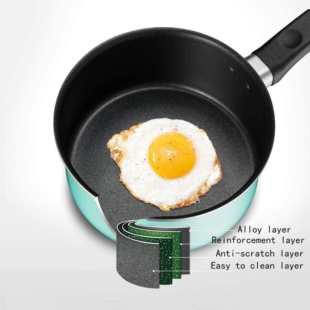 Wok Cookery Pan Non Stick Pan Frying Noodles Hot with Electromagnetic Stove Gas Stove General Purpose(OneColor)