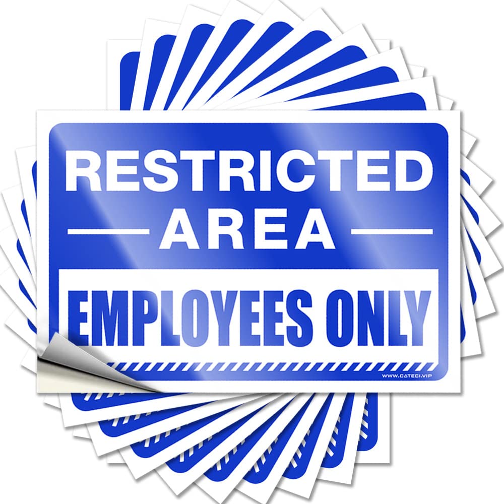 Fzfn Girls Colour Work Desk Decor Hard Stickers - Restricted Area Sign Employees Only Cozy Durable Sticker Easy Apply For Decor(8X12cm)