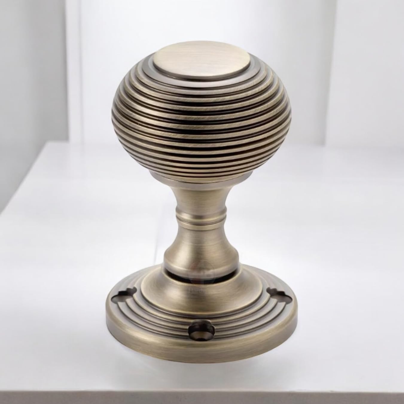 AB Hardware Matt Antique Brass Beehive Sprung Mortice Solid Door Knobs Knob Pair Quality Internal Doors, 55mm - Image 3