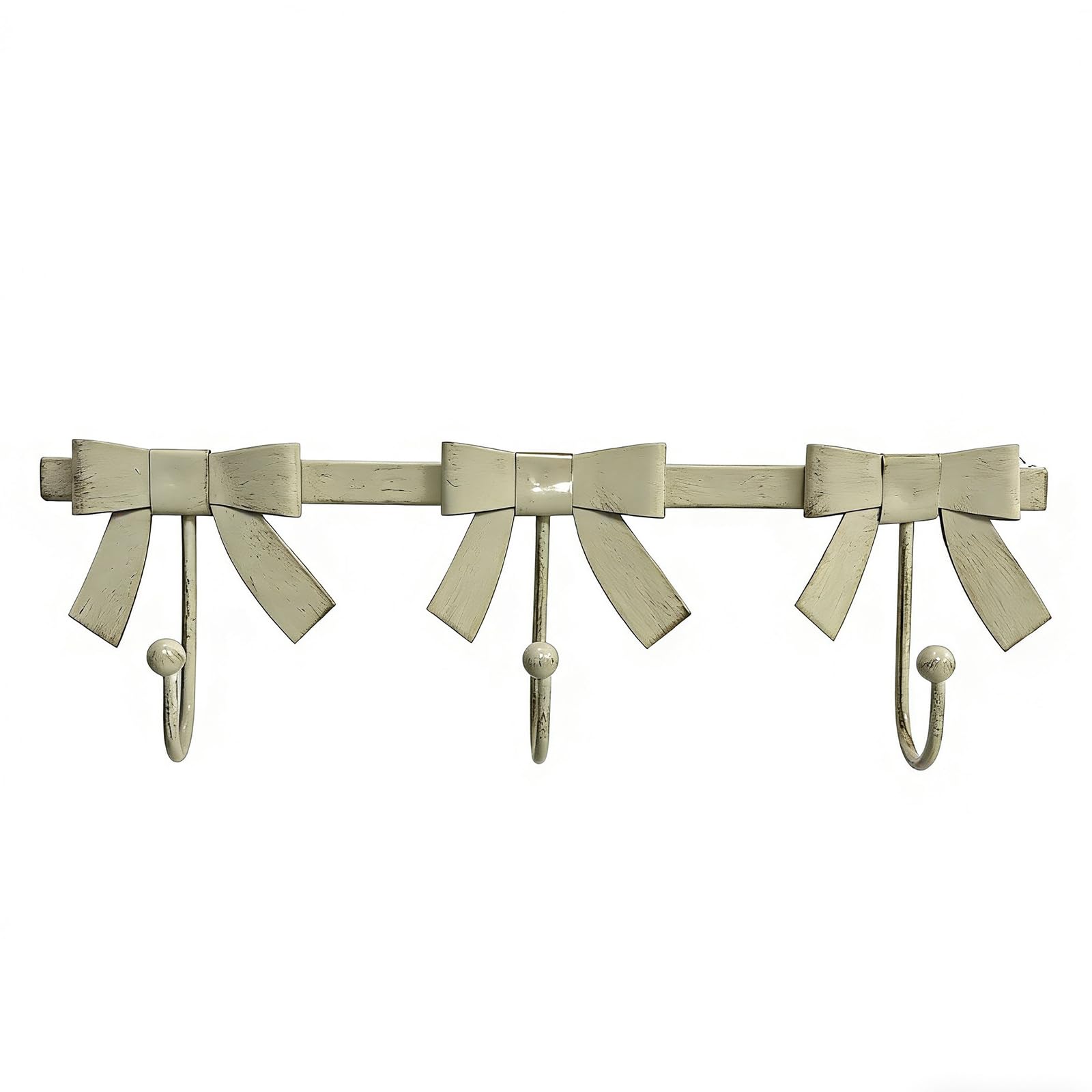 Kaeltsyn White Charm Retro Bowknot Design Wall Hook Crafted From Sturdy Iron For Home Offices Decoration Strong Wall Hook