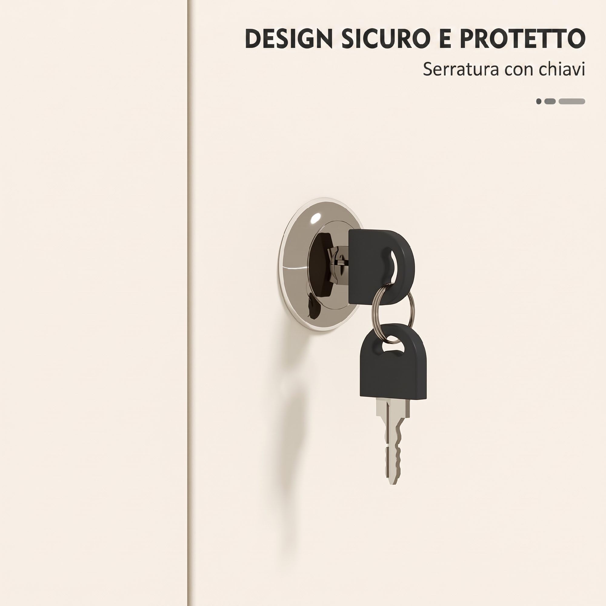 HOMCOM Armadio Porta Attrezzi in Acciaio con Serratura Capacità 80 kg Crema