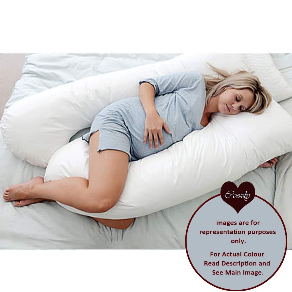 COOZLY Super Premium Feline Body Contour Pregnancy Pillow with fine PregnoCare Fibres Cotton Covers SF32 1