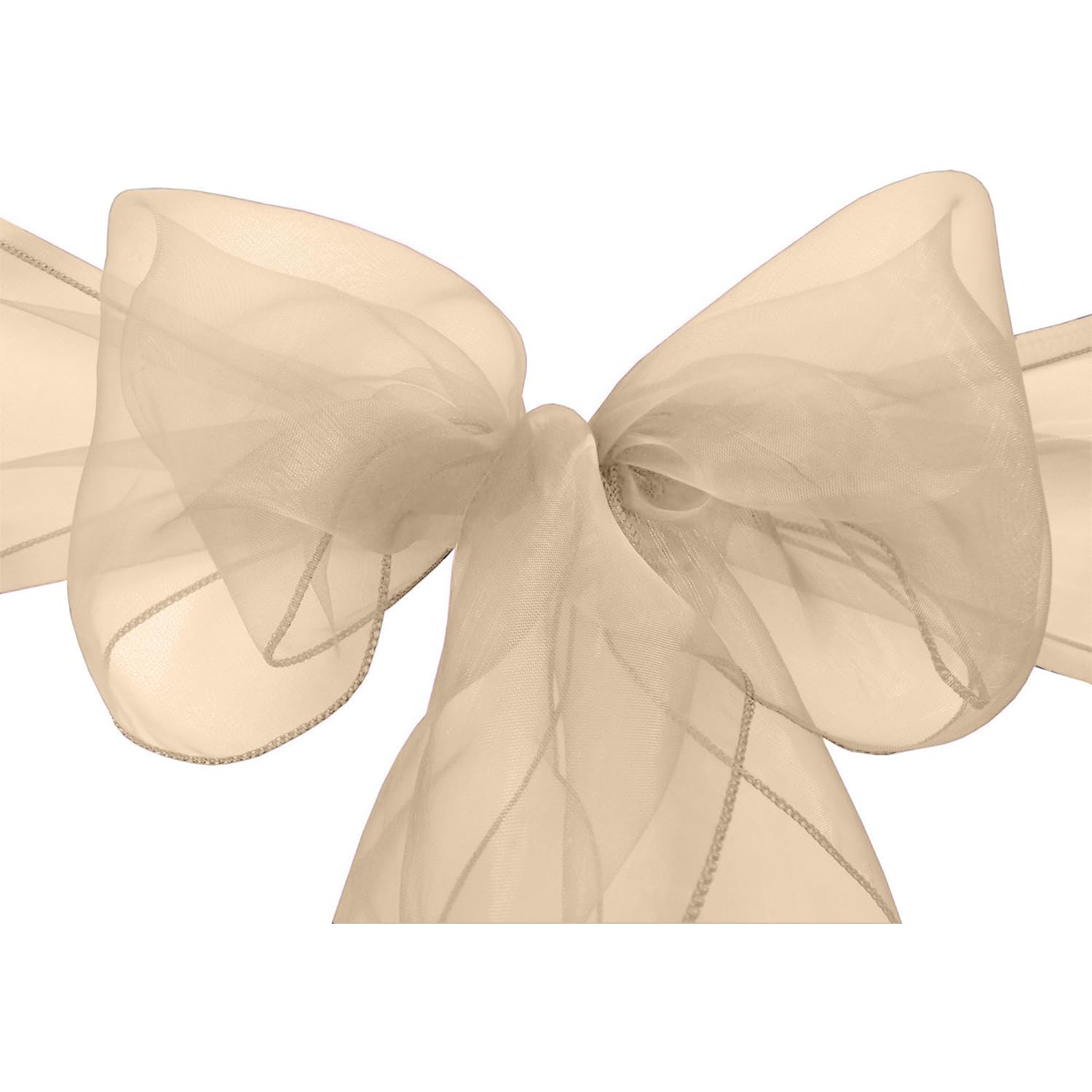 Linen Peach Organza Chair Bows Chair Tie Sash Wider Sashes Fuller Bow Party Decoration (, 100 Pcs)