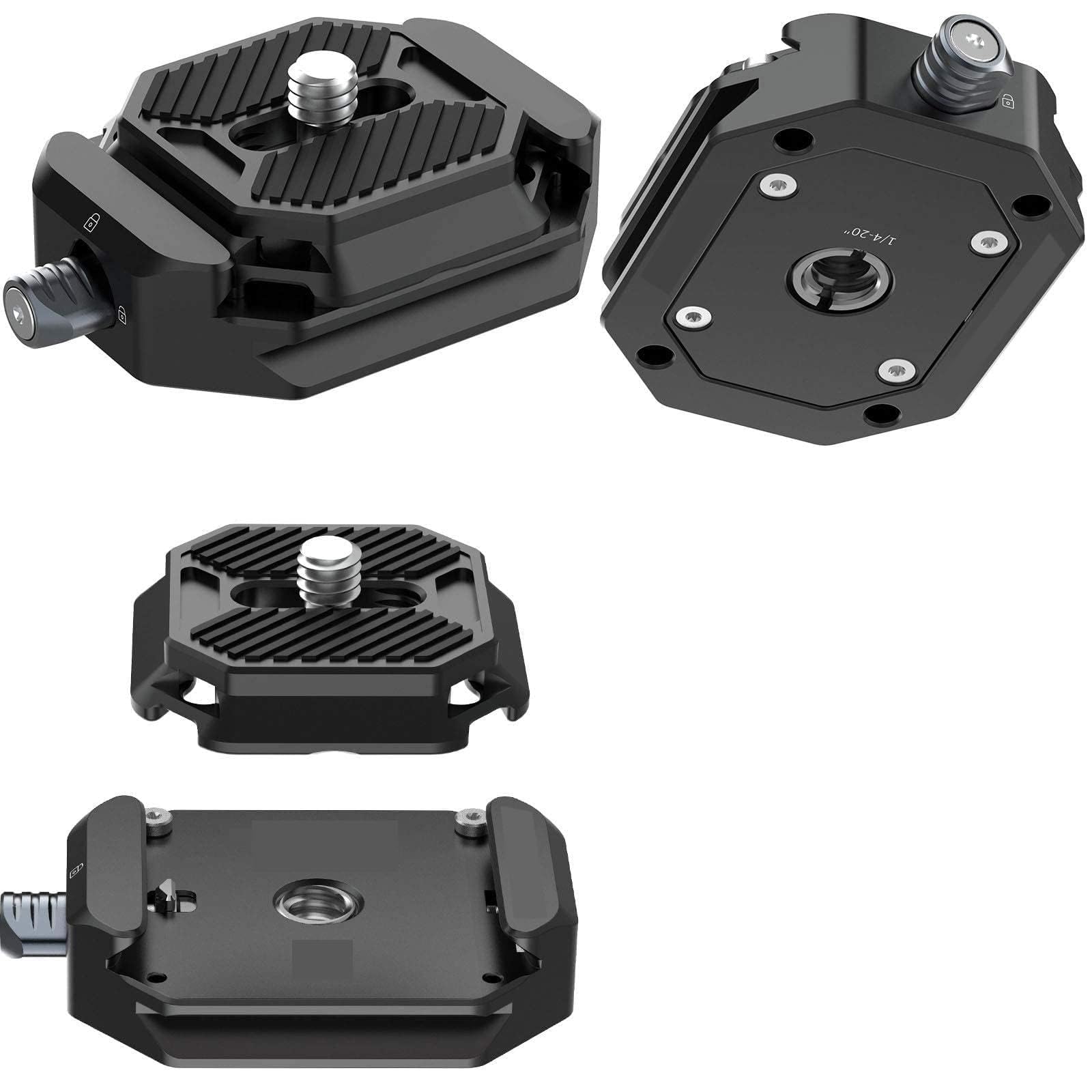 F38 Camera Quick Release Plate w 1/4" to 3/8" Screw Thread, Quick Release Plate Camera Tripod Mount Adapter for Sony/Canon Monopod DSLR Stabilizer Slider