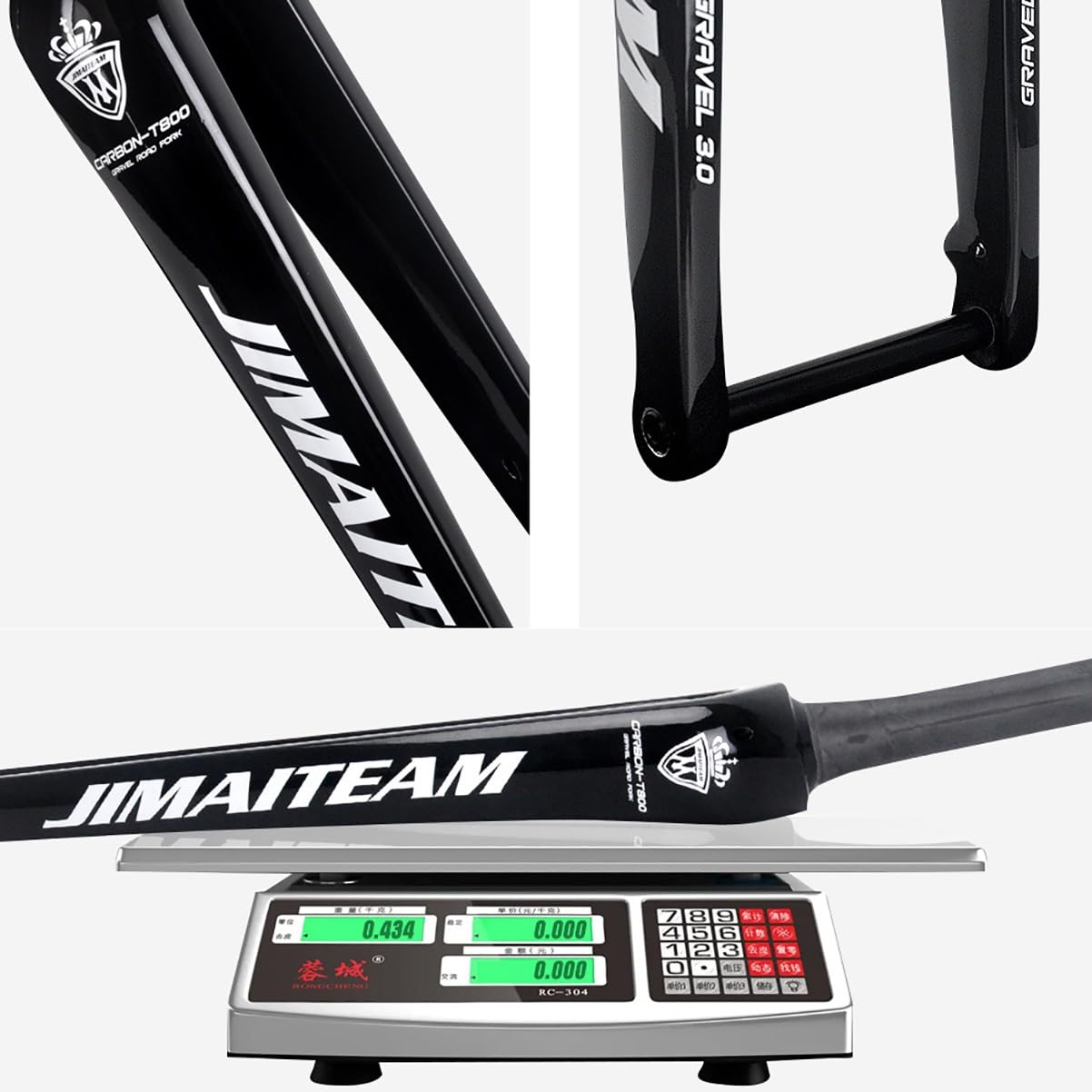 Fourche Rigide Carbone Vélo Route 700C Frein Disque - Tube Conique, Garantie 2 Ans