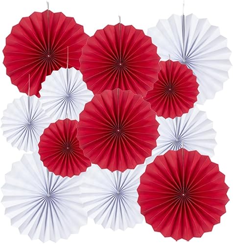 Miniatura 3 de MOWO Abanicos de papel rosa y naranja intenso, decoración de pared para colgar en el techo, decoración para otoño, otoño, Acción de Gracias, baby