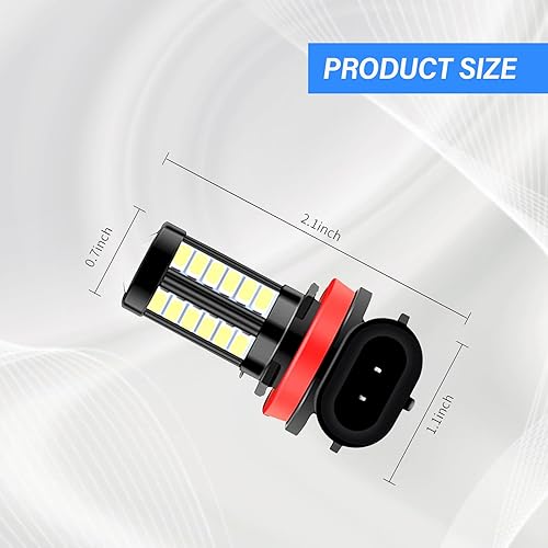 Miniatura 2 de UGSHY 2 bombillas LED antiniebla H11 o DRL, luz blanca fría de 6500 K, súper brillante 5730 33-SMD 12V, apto para automóviles, camiones, SUV,