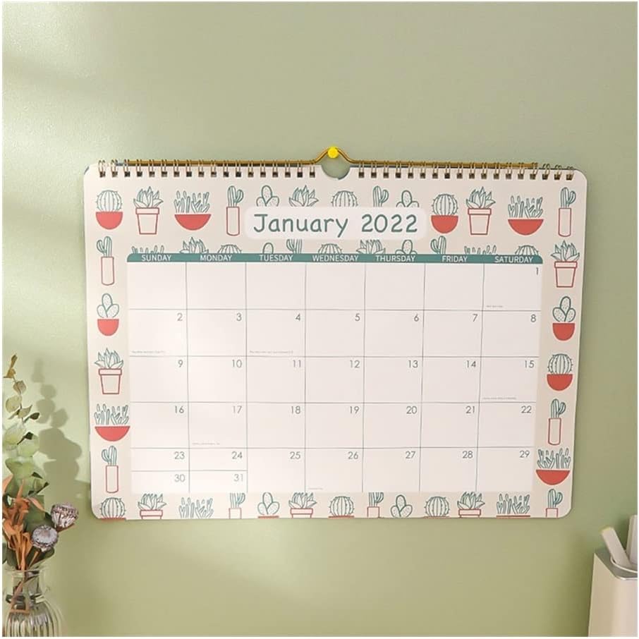 Unique Horizontal Small Wall Calendar 2022 Daily Planner, 12 Month Wall Calendars