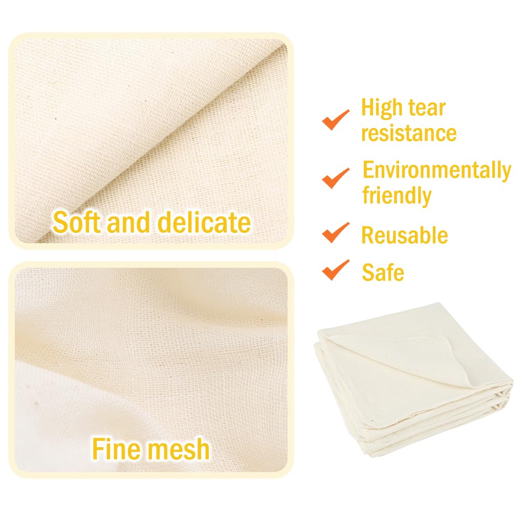 Kellegour Pack of 8 Straining Cloth 50 x 50 cm Cheese Cloth, Cotton Filter Cloth, Linen Cloth - Image 3