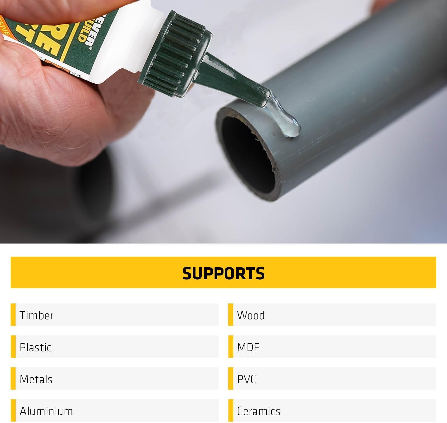 EVERBUILD INDUSTRIAL MITRE FAST BONDING KIT - 50G Superglue & 200ML Activator 5029347611637 | UK