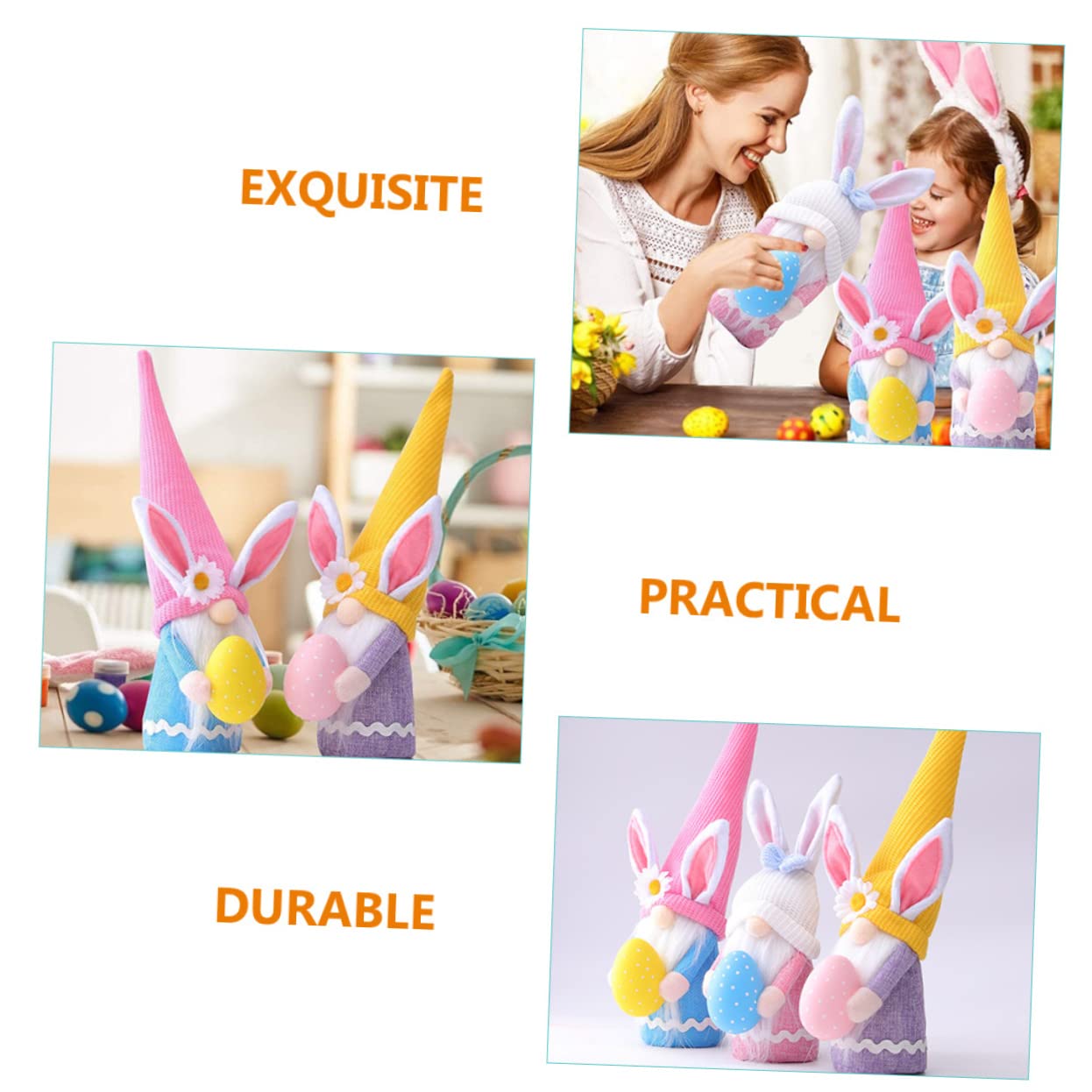 3 Pezzi Coniglietto Pasqua Di Bambole Folletti Decorativi Bomboniere e Decorazioni Per Bambole Pasquali Ornamenti Per Festival Forma Di Folletto Coniglietto