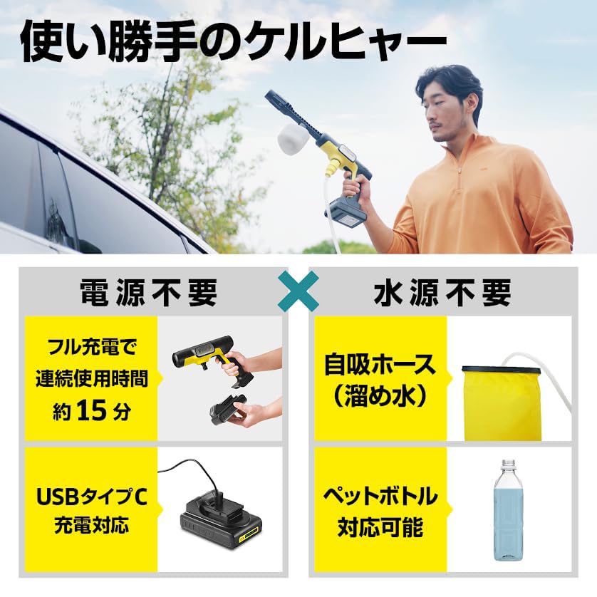 ケルヒャーコードレス高圧洗浄機 OC 5 Handy CB USB-C充電式 Amazon | コードレス高圧洗浄機 OC 5 Handy CB USB-C充電式(10W以上