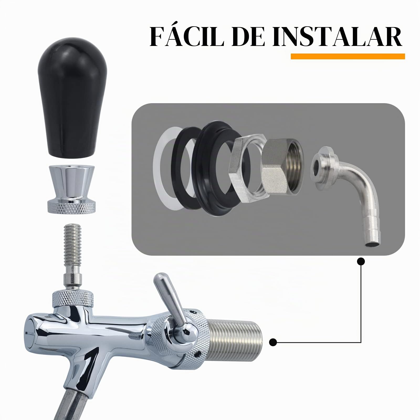 G5/8 grifo de cerveza ajustable grifo de cerveza cromado grifo de cerveza para el hogar cerveza bar restaurantes