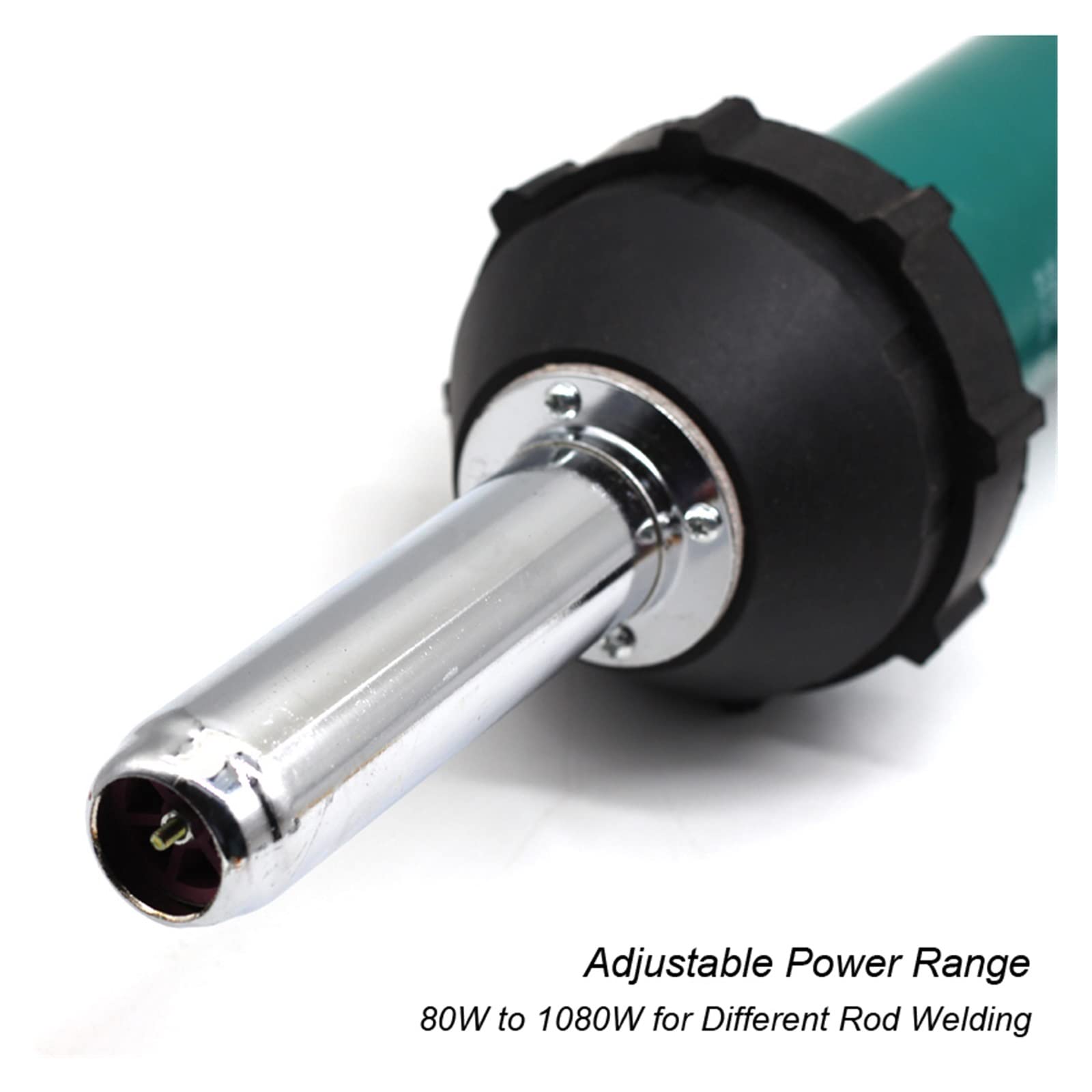 Pistolet termiczny 1080W plastikowy pistolet spawalniczy na gorące powietrze z rolką dyszy zgrzewarka do tworzyw sztucznych zestaw opalarki spawacz do zderzaka PP pcv (Color : 1080W Welding Set B, S