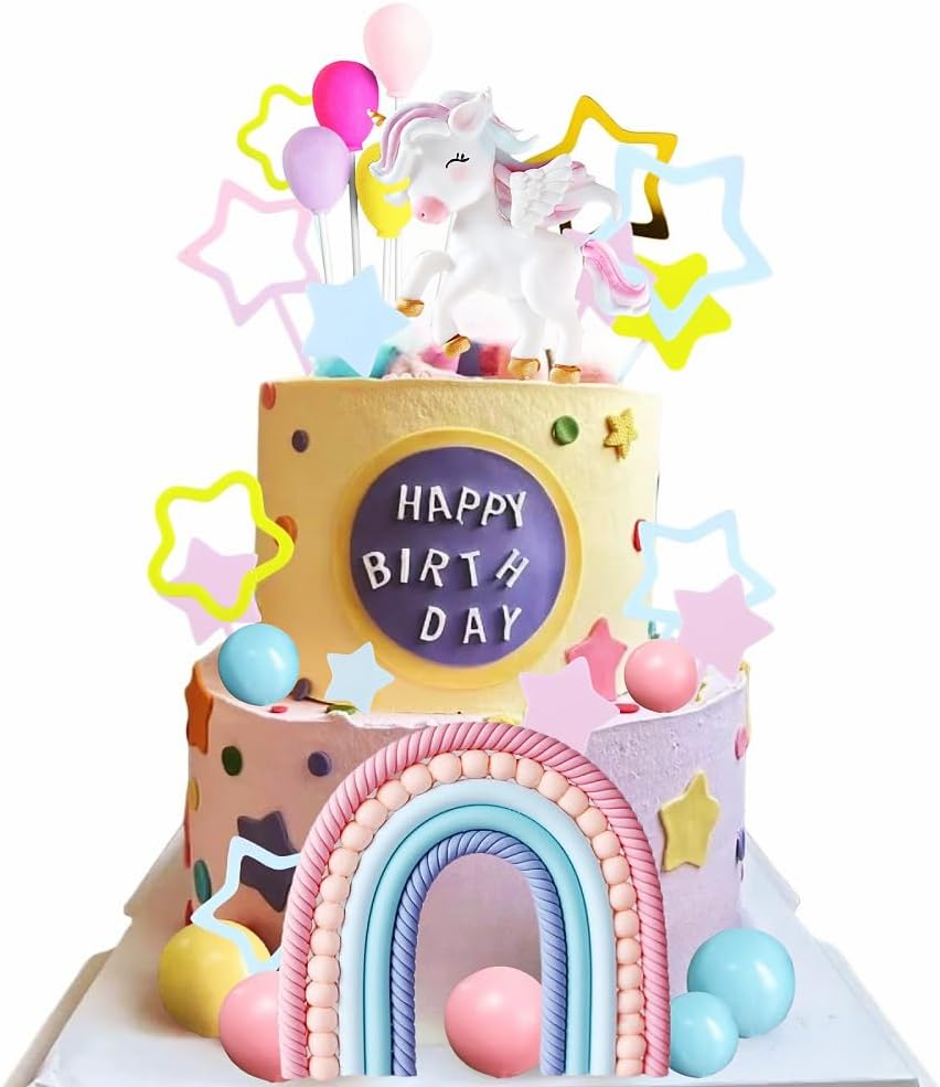 Unicorn Cake Topper Rainbow Cake Topper Unicorn Birthday Cake Decorations