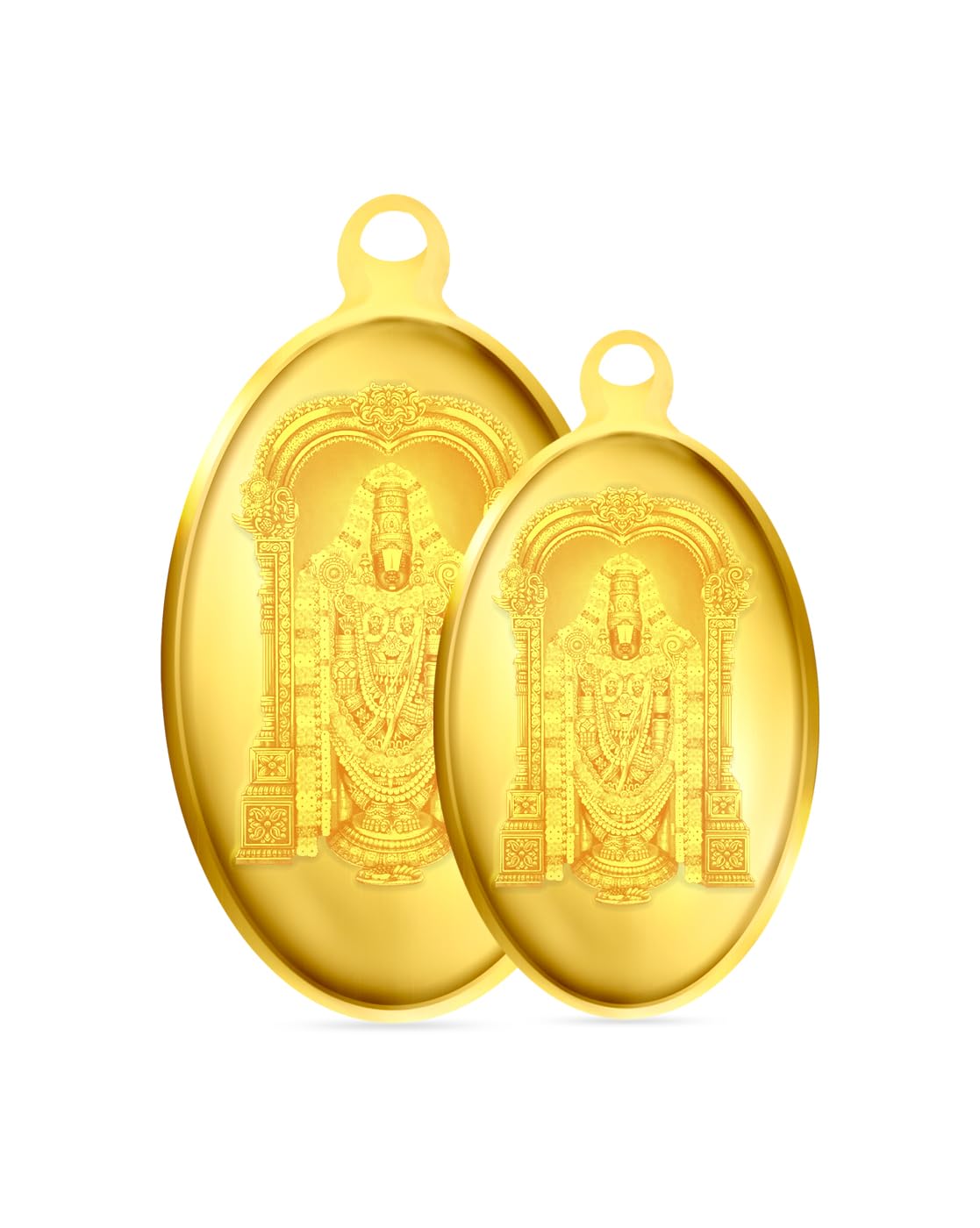 Jewels 24K 999 Purity Balaji Coin Pendant Combo 2g+1g