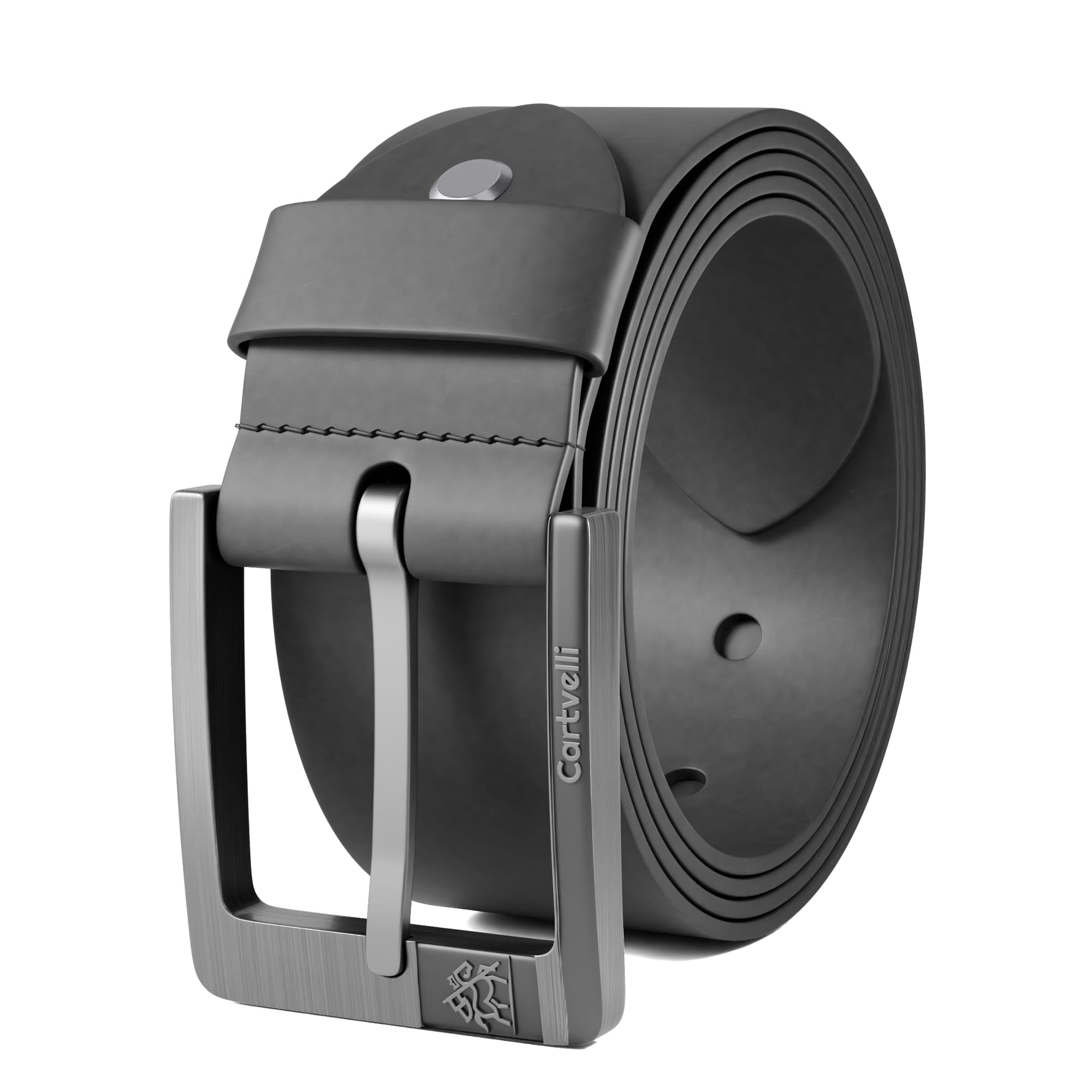 cintura in pelle premium per uomo grigio realizzata in Germania con confezione regalo - cintura da uomo in vera pelle 40 mm - adatta per abito jeans chino pantaloni