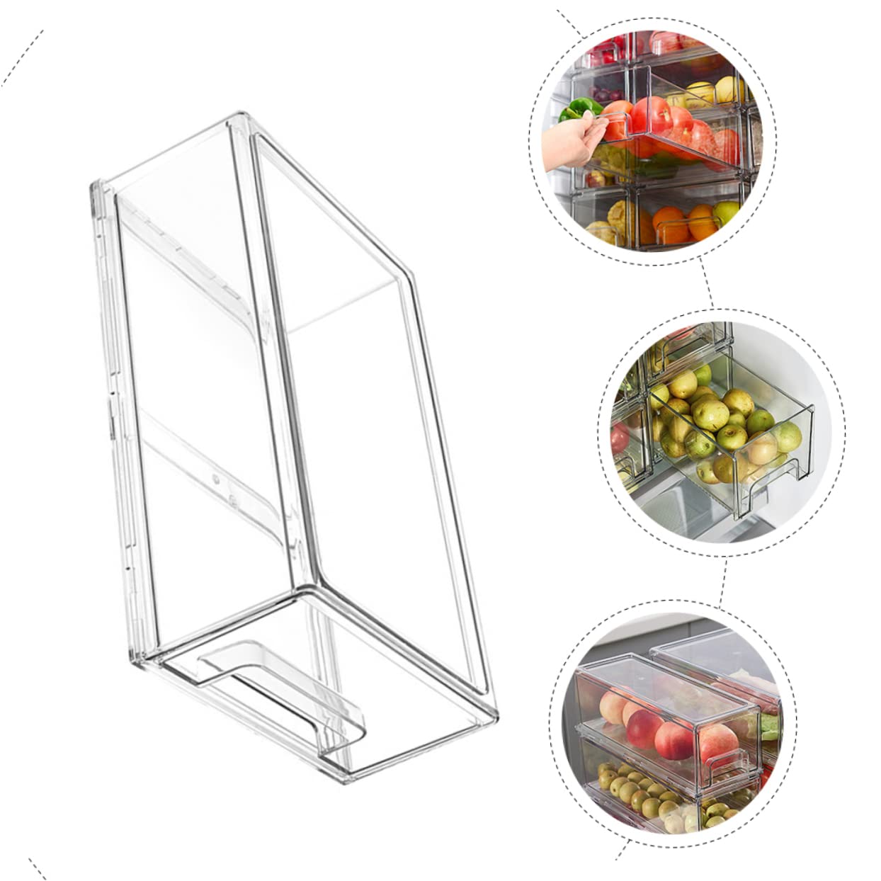 Große Transparente Kühlschrankbox aus Pet mit Leicht zu Reinigender Oberfläche und Platzsparendem Design für Gemüse und Obstaufbewahrung im Küchenschrank