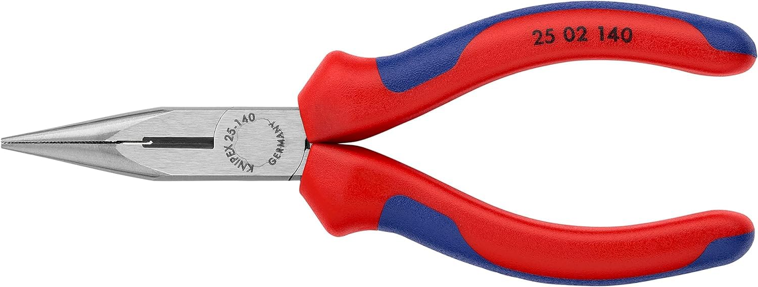 Knipex Pince demi-ronde avec tranchant (pince radio) avec poignées comfortables 140 mm, 25 02 140
