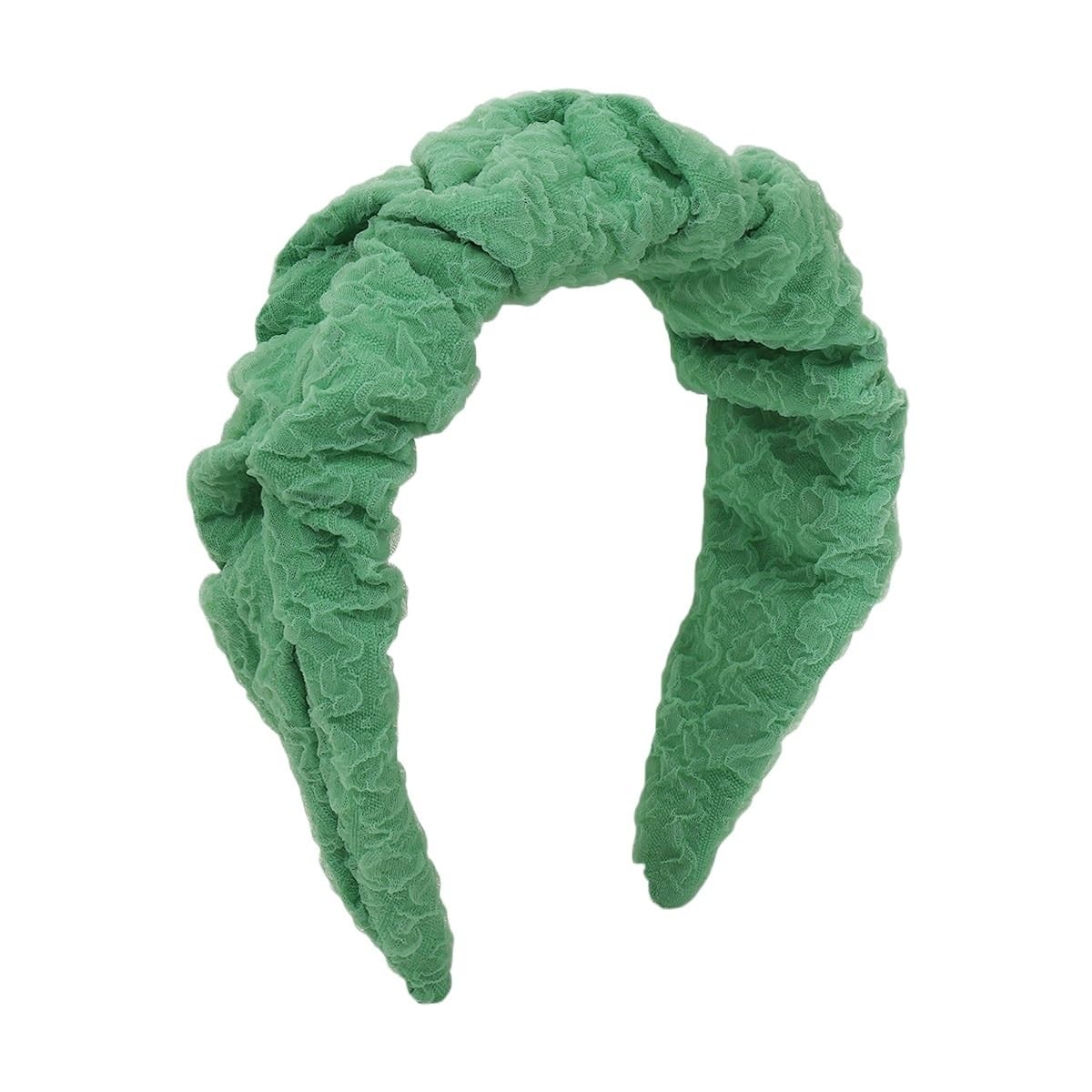 Fascia for capelli plissettata in tessuto da donna con bordo largo, rete rossa, fascia for capelli alta(Blue,White)