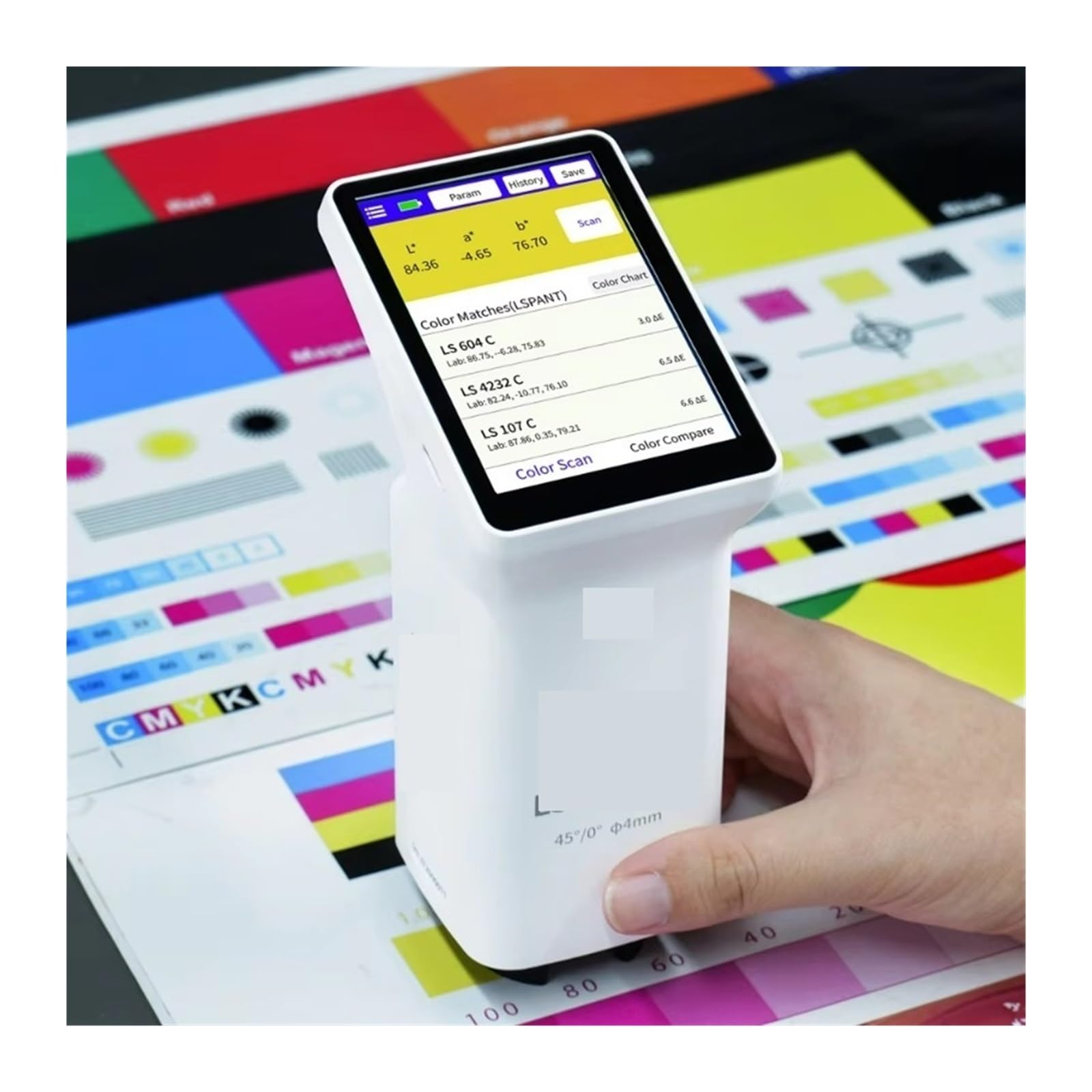 Spectrometer, LS372 Premium Color Spectrometer 45/0 4mm Aperture for Printing Paper Packaging Industry Analysis