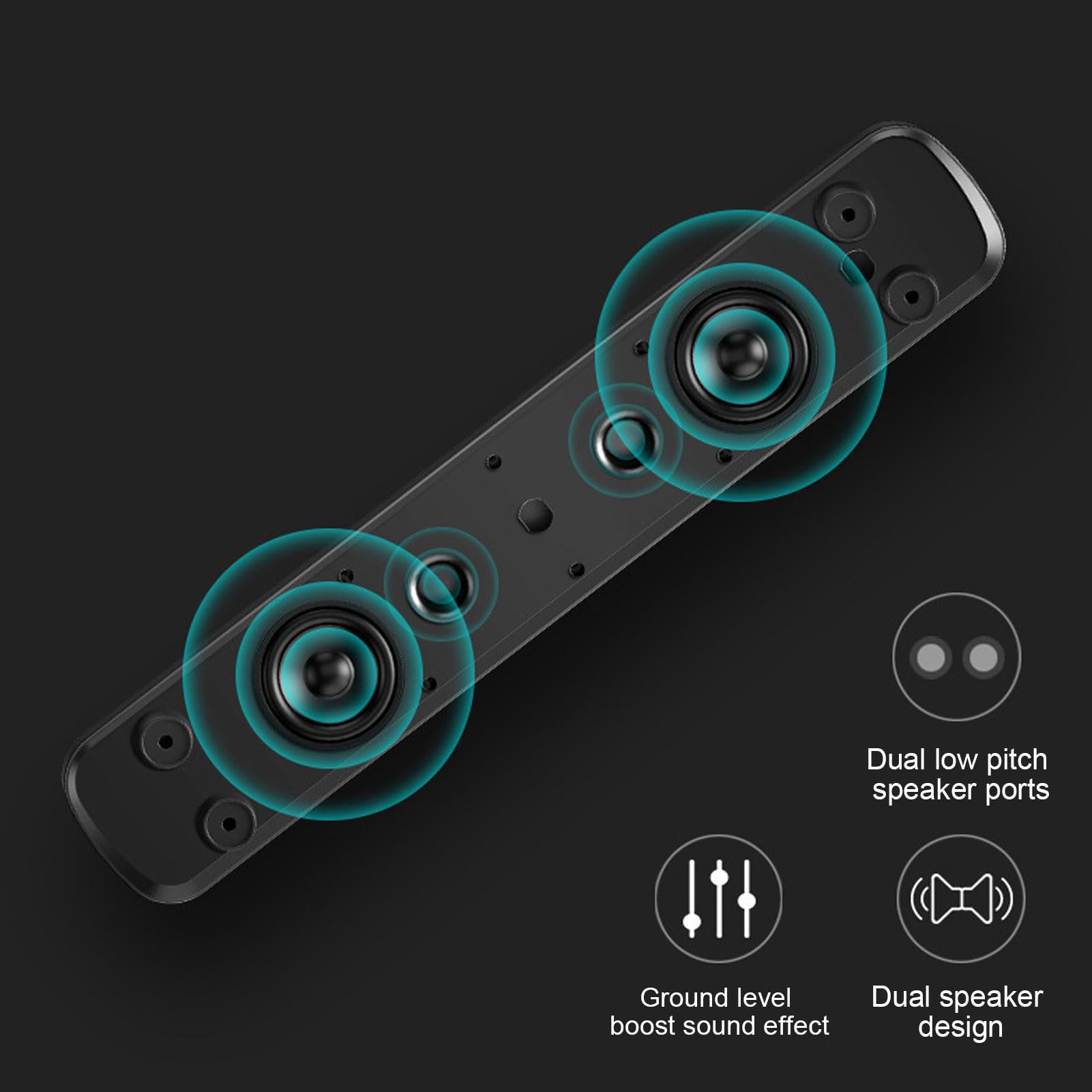 Altoparlante da Scrivania per Laptop con Audio 3D Ad Alto Rendimento Ed Effetti Luminosi Unici per Uso Personale e Streaming, Design ABS Resistente, 1 unità