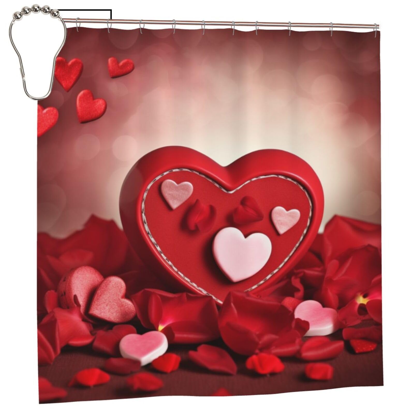 Rideau de douche résistant qui ne colle pas à la peau pour Saint-Valentin
