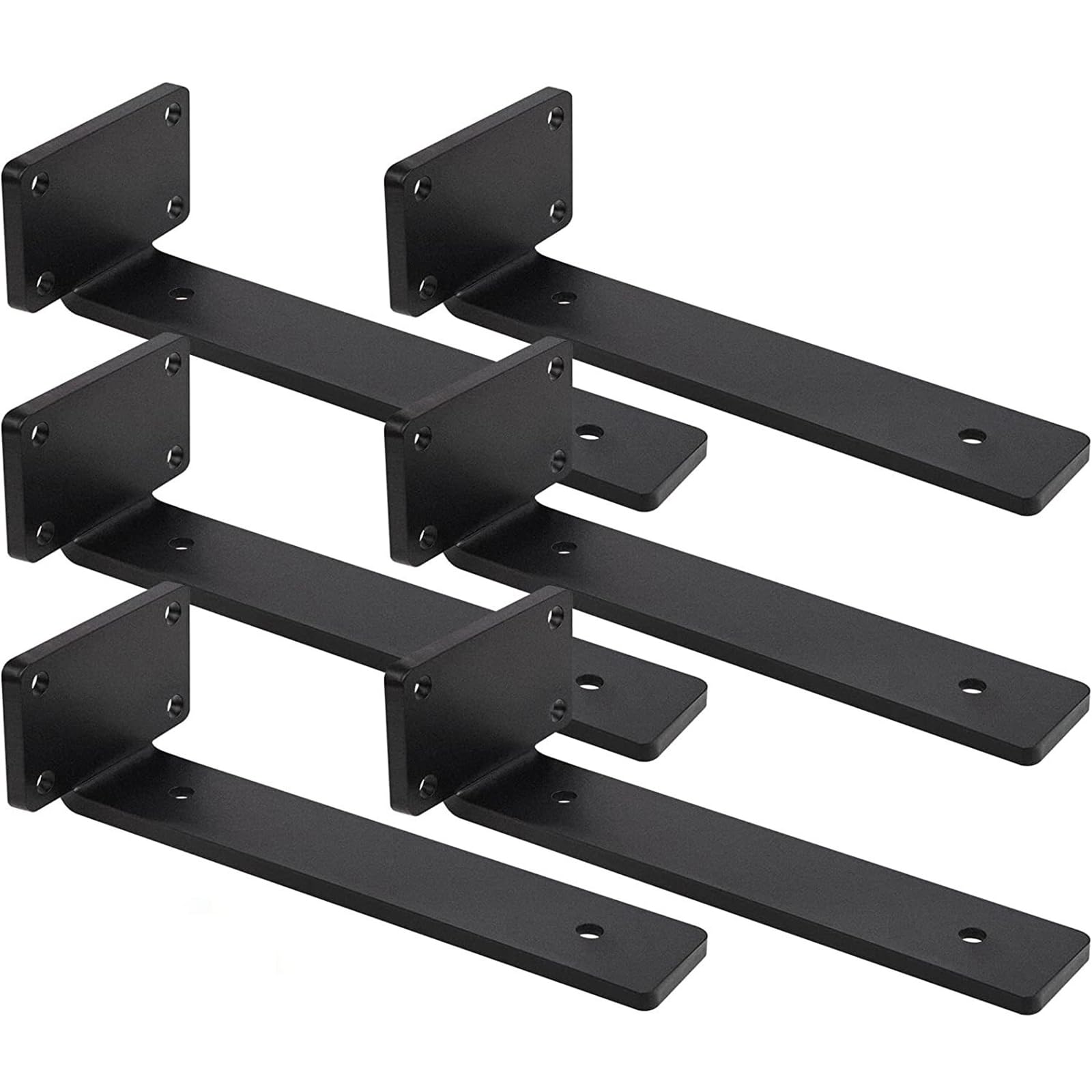 Sponsored Ad – THE WHITE SHOP 6 Pcs Shelf Brackets, 8" Heavy Duty, Floating, Black, Alloy Steel, Wall Mount, Rustic