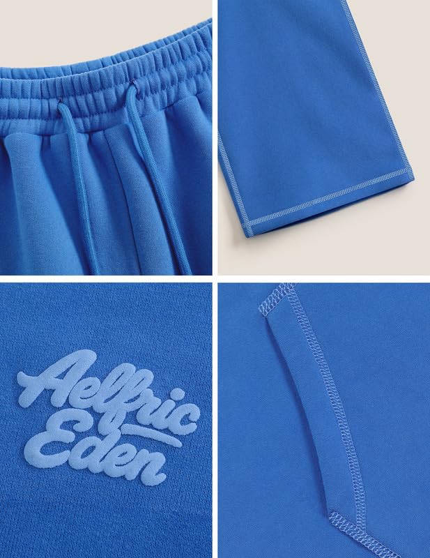 Aelfric Eden Tuta da jogging da donna, per il tempo libero, unisex, oversize, tuta sportiva in pile, con cappuccio, con gamba larga, abbigliamento sportivo