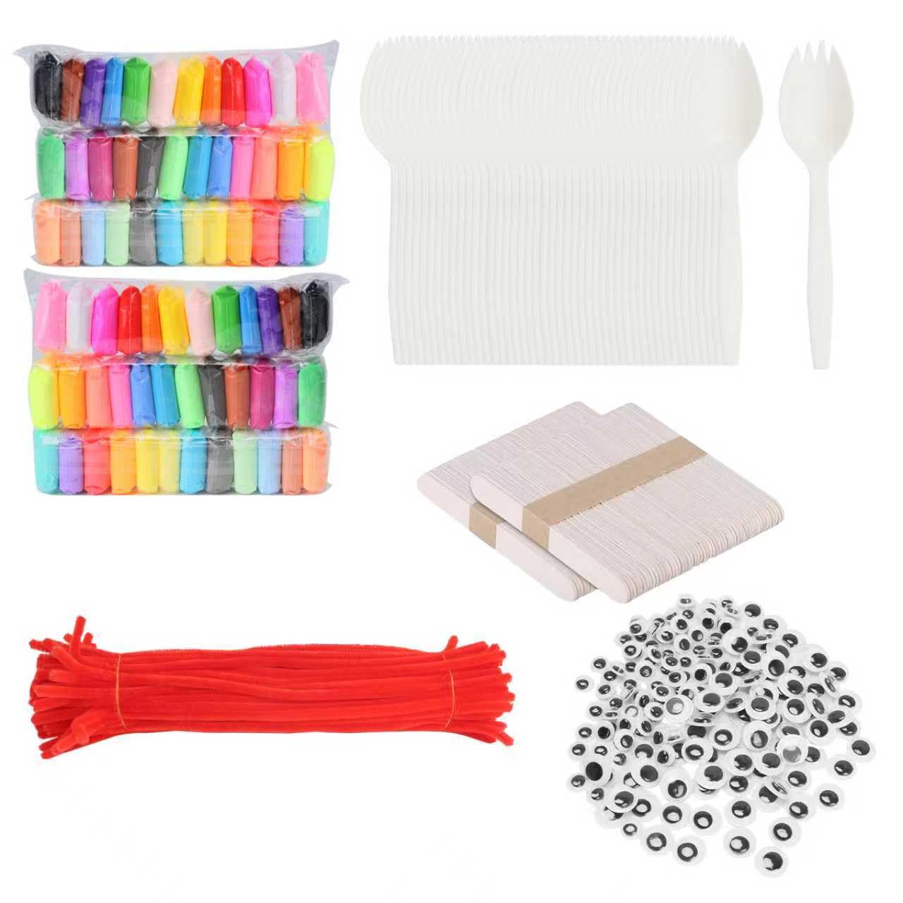 Photo 1 of 100 Pcs Fork Creativity Set-Arts & Crafts Supplies with Plastic Forks & Clay, Creative DIY Craft Kit to Enhance Hands-On Ability, Make Your Own Forky & Unique Crafts,Large Quantity Value Pack