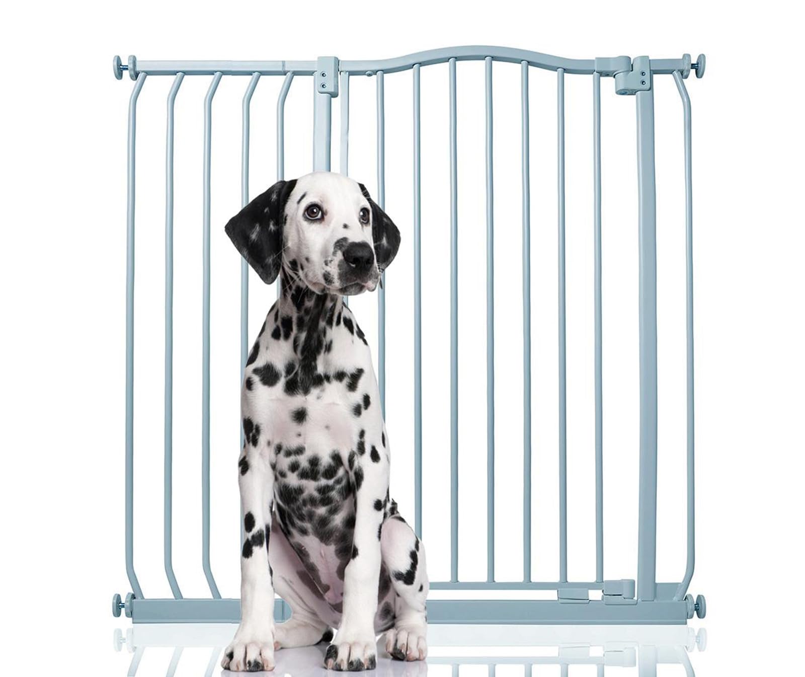 Bettacare Grey Extra Tall Curved Top Gate, 98Cm-107Cm, Matt 100Cm Tall, Pressure Fit Pet Gate For Dog And Puppy, Easy Install
