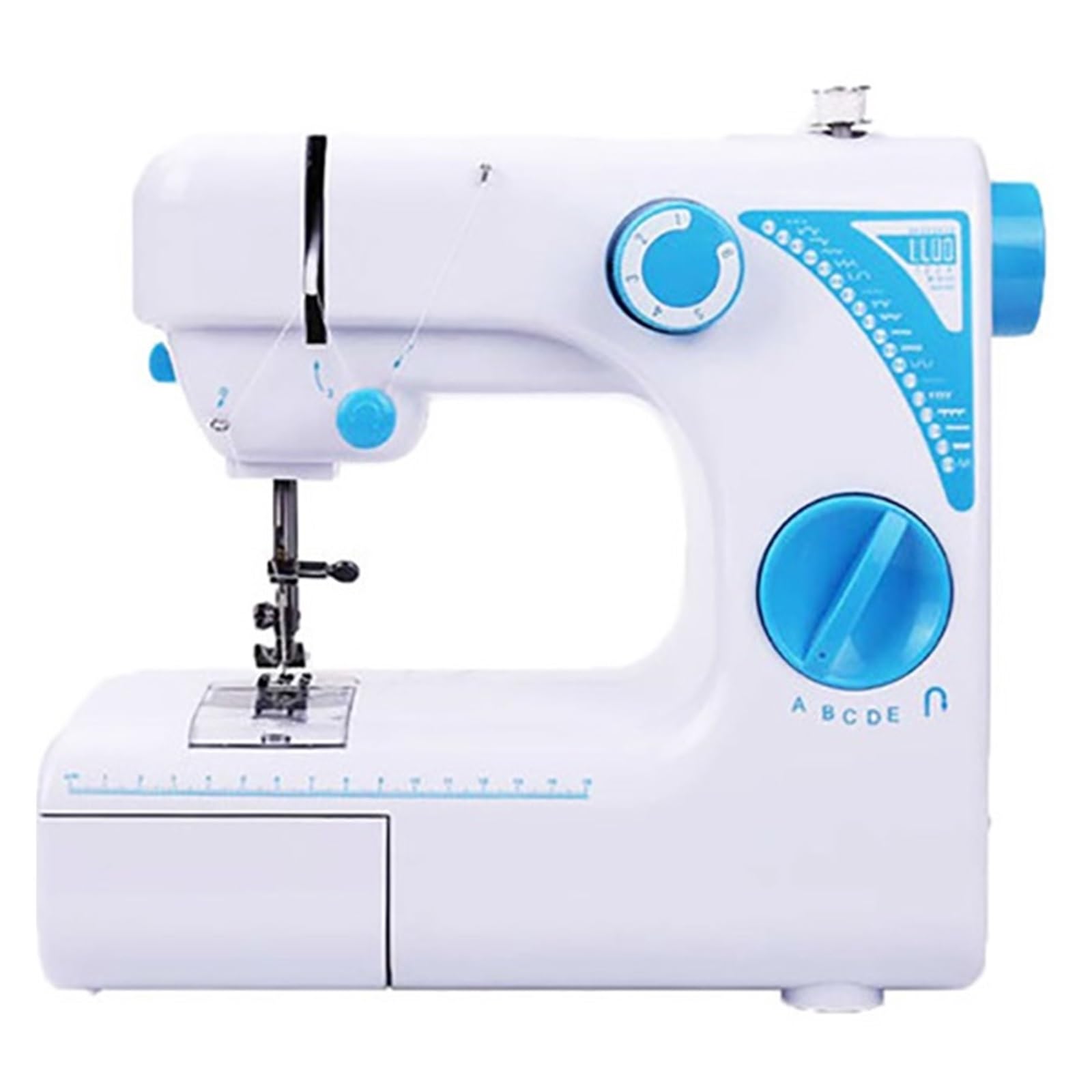 Electronic Sewing Machines Sewing Machine Foot Mini Manual Portable Assistant Household 19 Stitches LED Night Light Multifunction Pedal Two Thread Electric For Beginners(Color:A with 11kit)