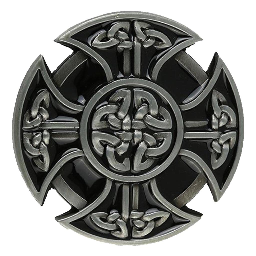 Mens Cowboy Engraved Pattern Decorative Antique Silver Western Belt Buckle | 1