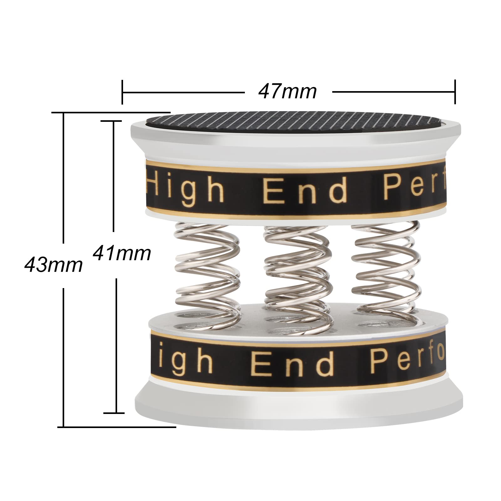 Lautsprecher-Isolationsfüße Aluminium einstellbare 49mm*42mm Lautsprecher-Bodenschutzmatten,Subwoofer-Feder-Vibrationsabsorber-Spikes für Audio,Lautsprecher,Subwoofer,Heimkino(Silber)