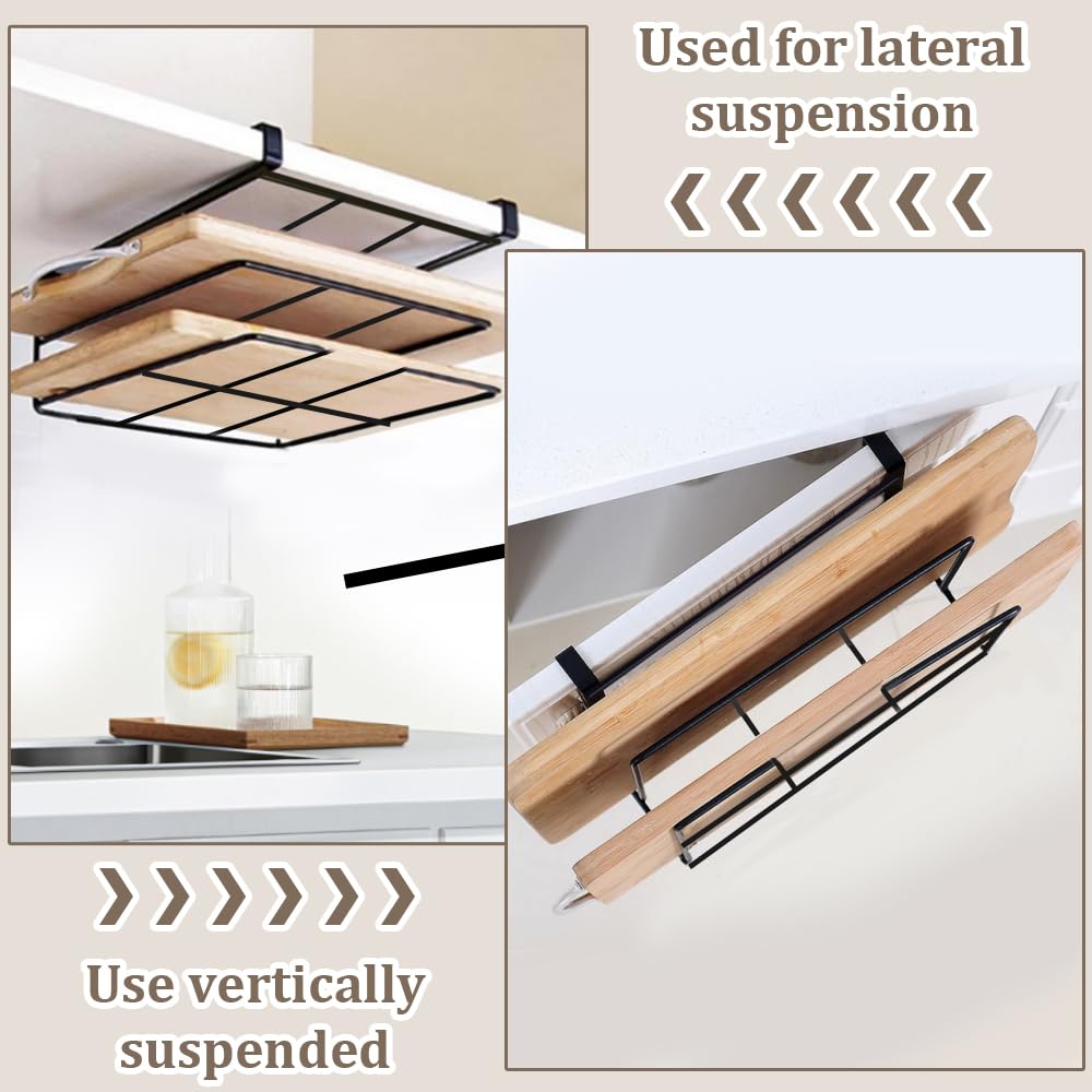 LPAMABA Porta Taglieri Da Armadio A 2 Livelli - Organizzatore Metallico Per Cucina, Supporto Sotto Mobile - Foto 6