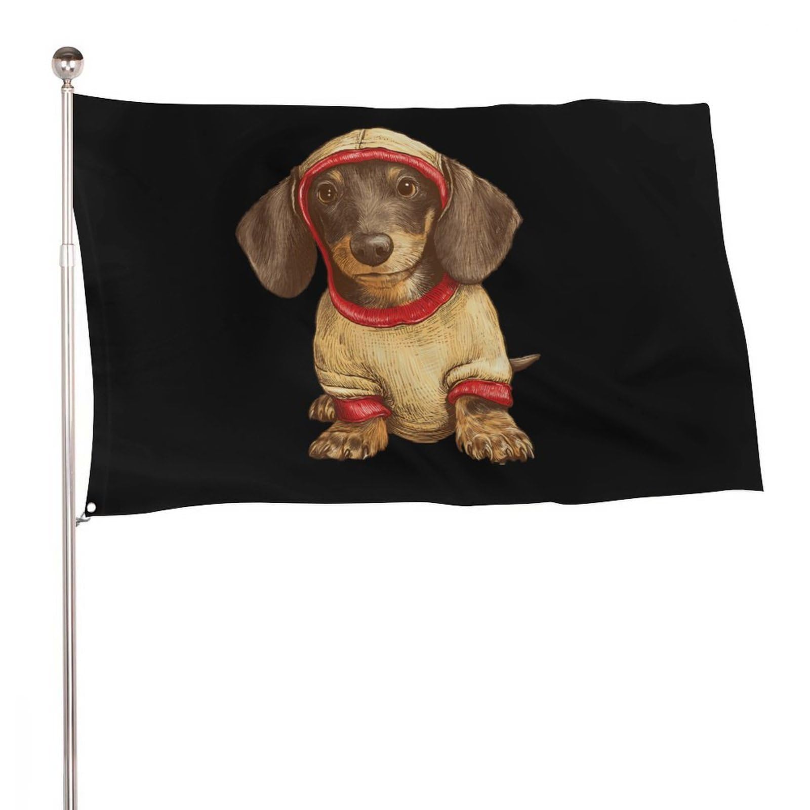 Bandera de perro salchicha personalizada de recuerdo para jardín y terraza