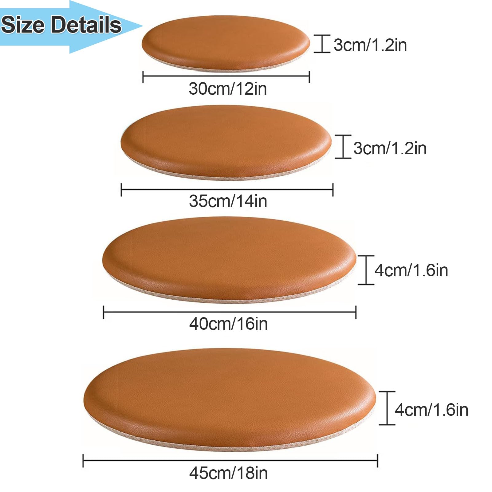 Sedie da pranzo impermeabili in finta pelle, antiscivolo, 30,5 cm, cuscini in memory foam, per interni ed esterni, cucina e ufficio, set di 4 per il massimo comfort