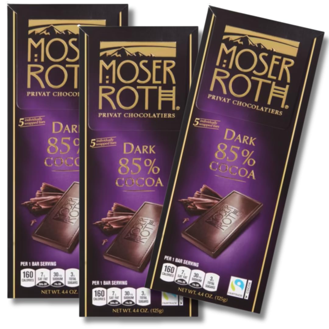 3 Pack – Dark Sea Salt Caramel Chocolate Bars, 5 Individually Wrapped Mini Bars Each – Rich Dark Chocolate with Caramel and Sea Salt