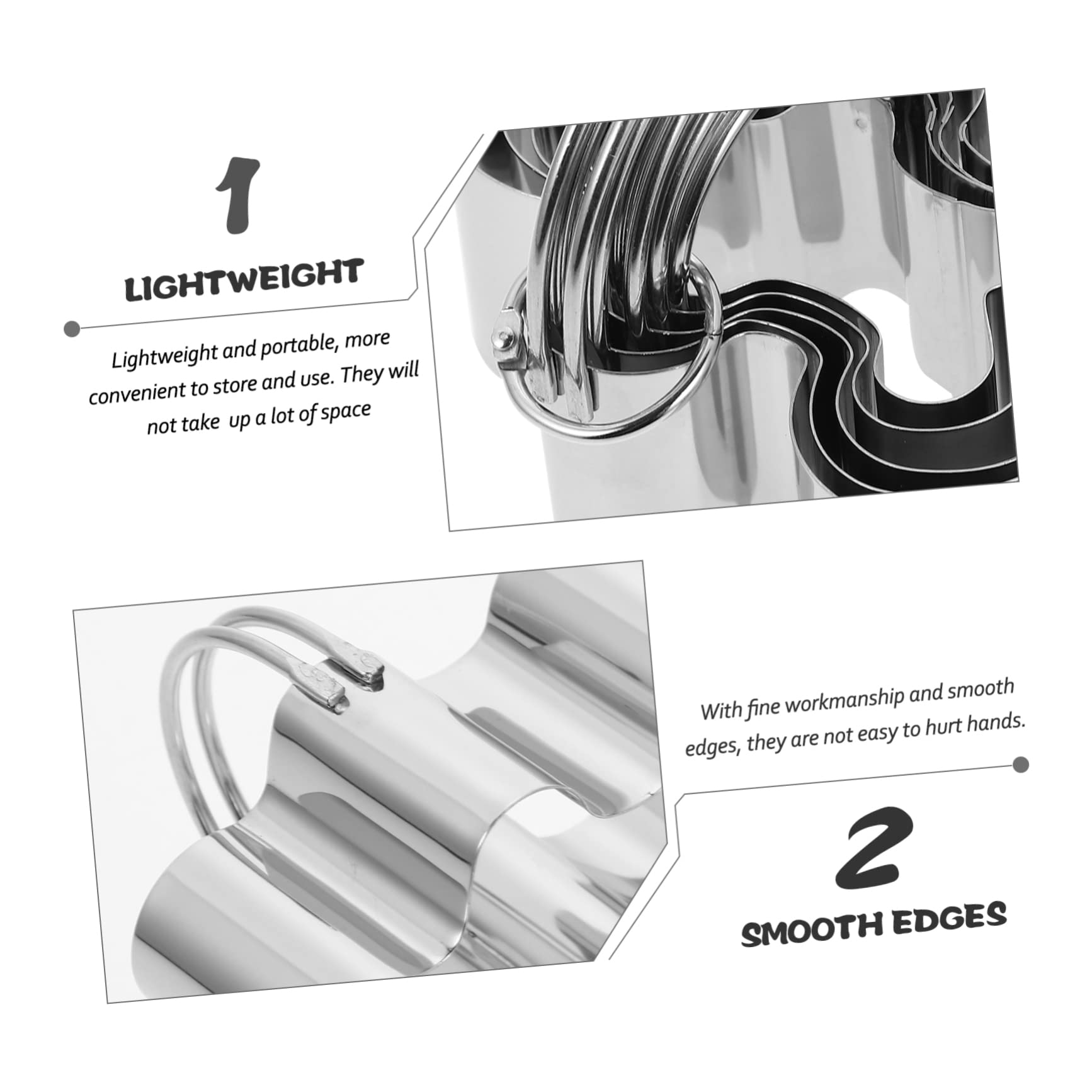 Alipis 25 Stk 5-teiliges Set Mousse-ringe Muffinring Keksausstecher Keksstempel Ingwerkekse Ausstechformen Gebäckschneider Lebkuchenmann Ausstecher Mousse-formen Silver Rostfreier Stahl