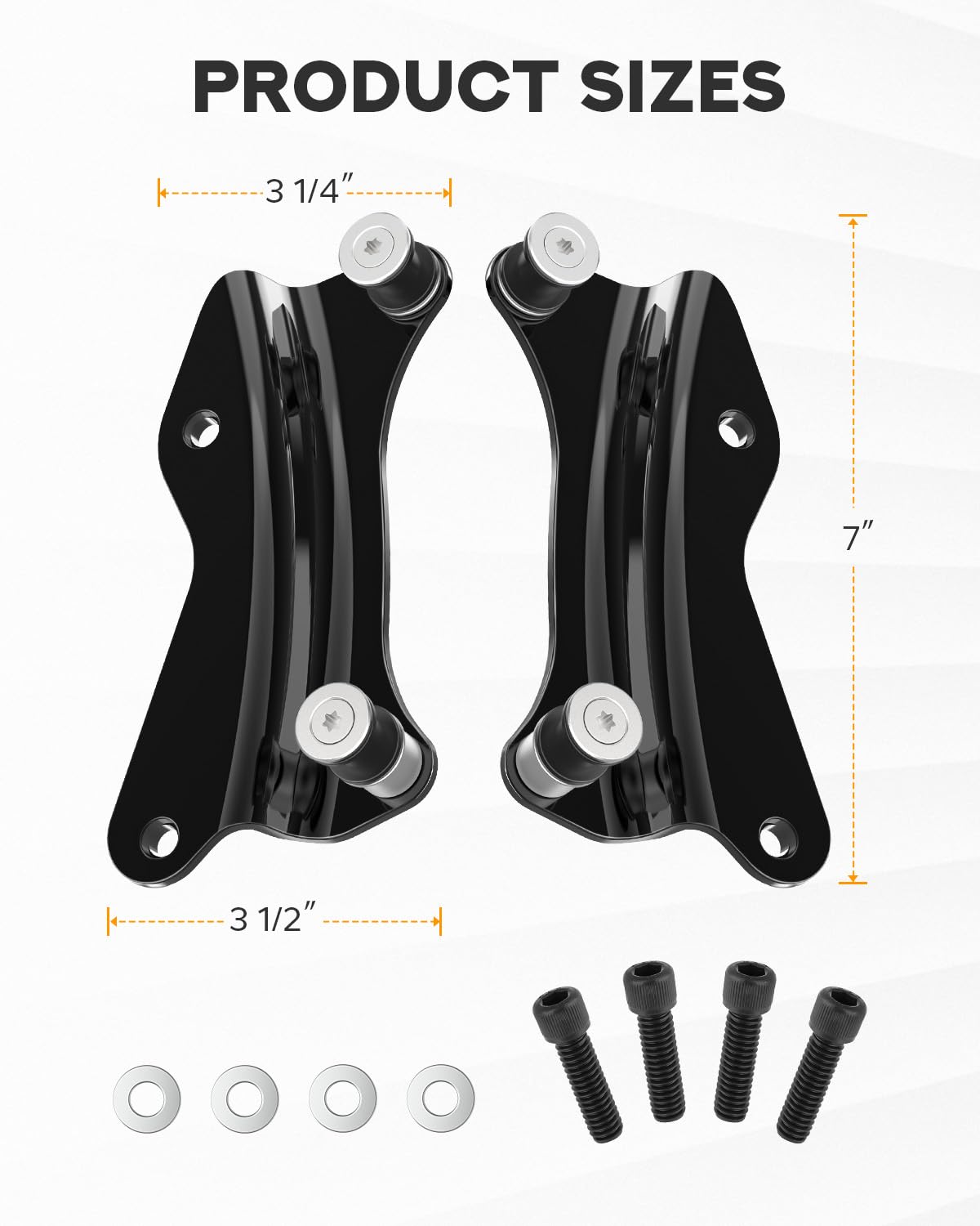 PBYMT Kit di Hardware di Ancoraggio a 4 Punti Nero Vivo con Rilascio Rapido, Compatibile con Harley Davidson Touring, Street Glide, Electra Glide, Road King, Road Glide 2014 e Successivi