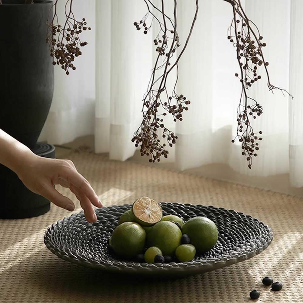 Portafrutta in Cristallo Decorativo Resin Fruit Bowl for Kitchen Countertop, Creative