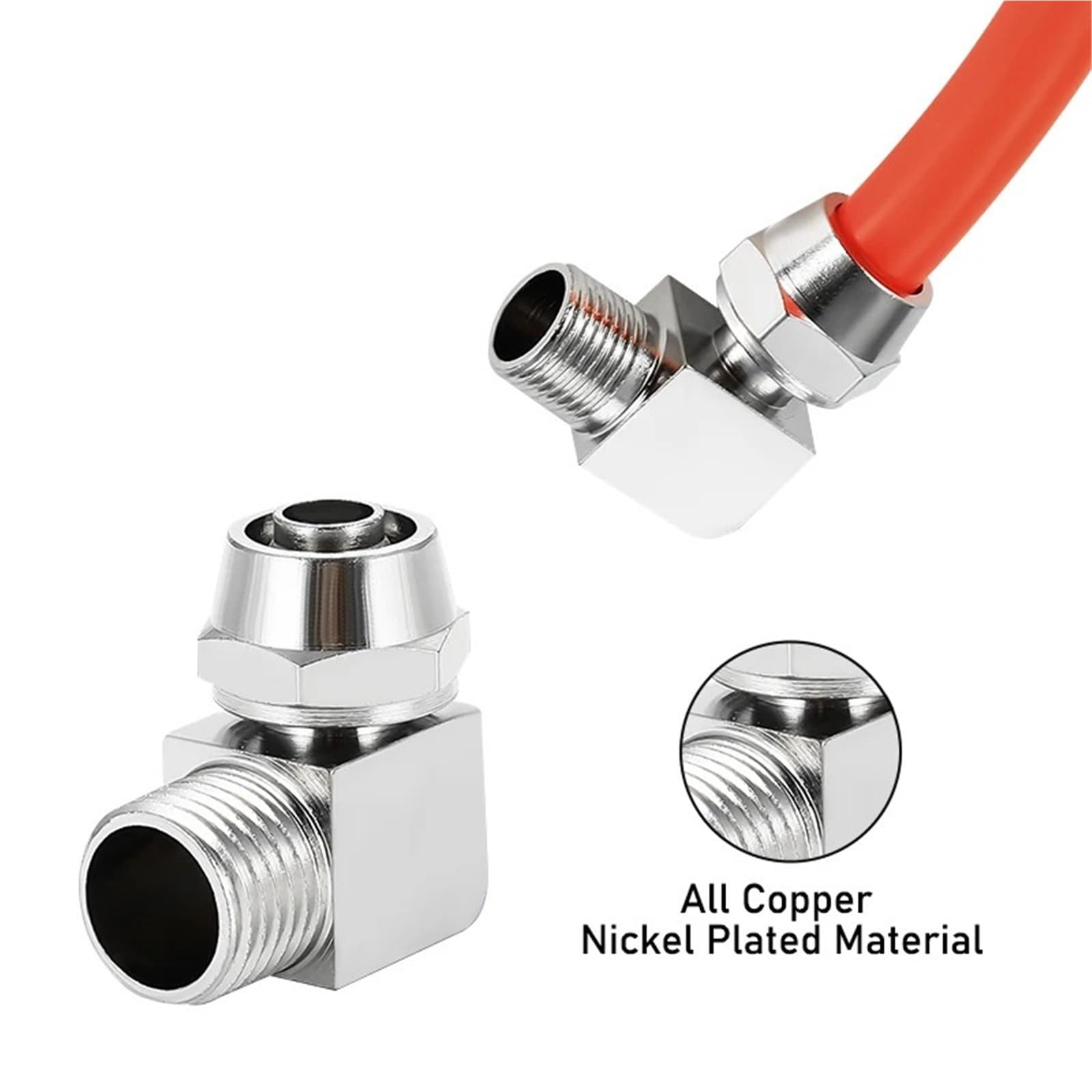 10 piezas de accesorios neumáticos de codo roscado de giro rápido, conector de aire de cobre niquelado KLL4/6-M5, KLL4-01, KLL6-02, KLL8-01, KLL8-02(KLL10-01)