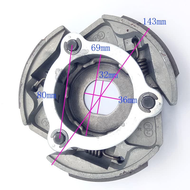 Embrayage 143mm for Lin-hai 260cc 300cc Majesty 250CC 260CC 300CC YP250 JL250 LH300 Bu-Yang D300 Fei-Shen GS-Moon ATV Quad Buggy (Accessoires du véhicule)