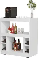 Aparador Adega Egeo, Móvel Bar com Prateleiras para Vinhos e Bebidas (BRANCO)
