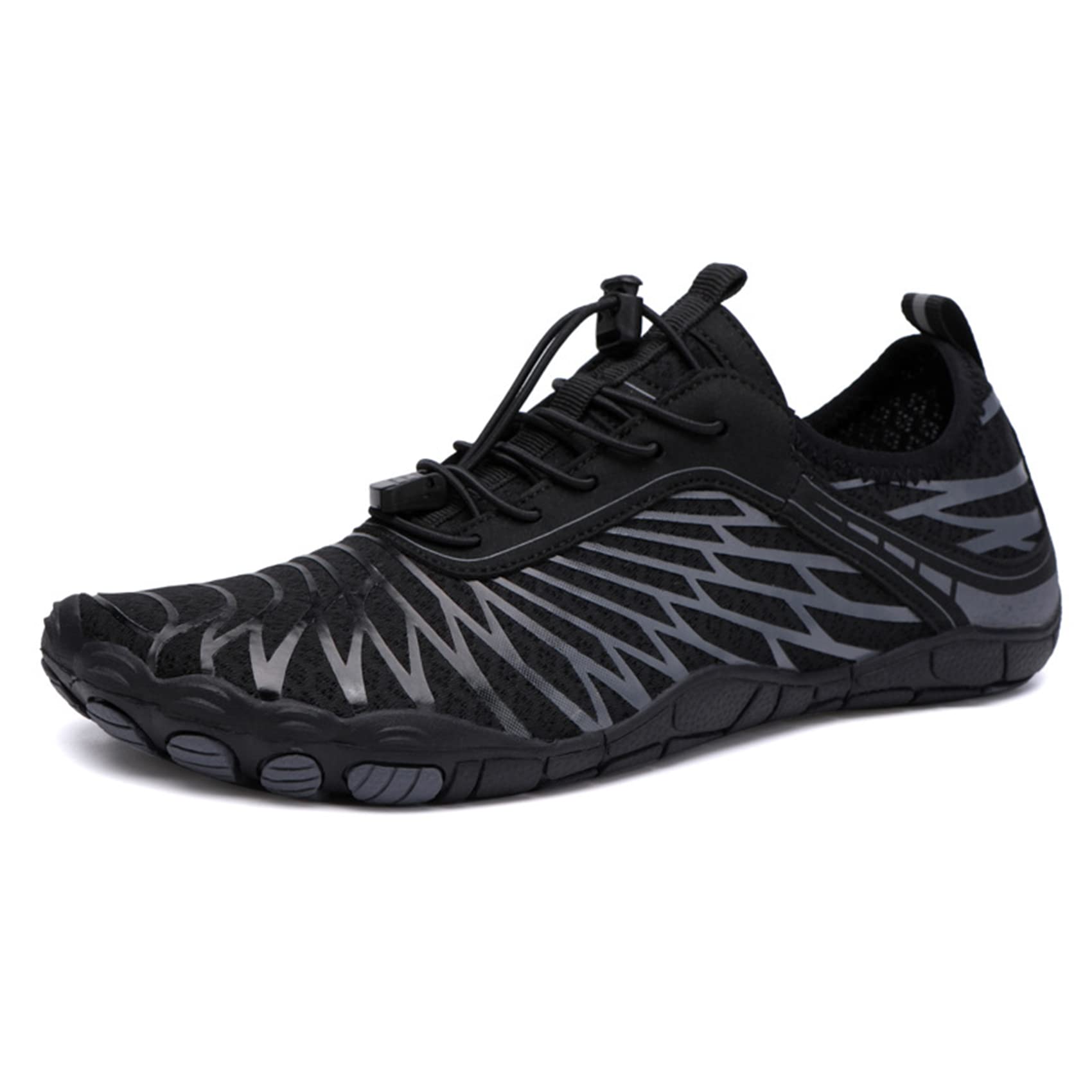 Malla Compuesta, Zapatos Acuáticos Descalzos, Zapatos De Playa De Natación De Secado Rápido para Hombres Y Mujeres, Zapatos De Vela Antideslizantes, Zapatos Ligeros(39 EU, Black)